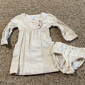 Little girls tan corduroyed dress